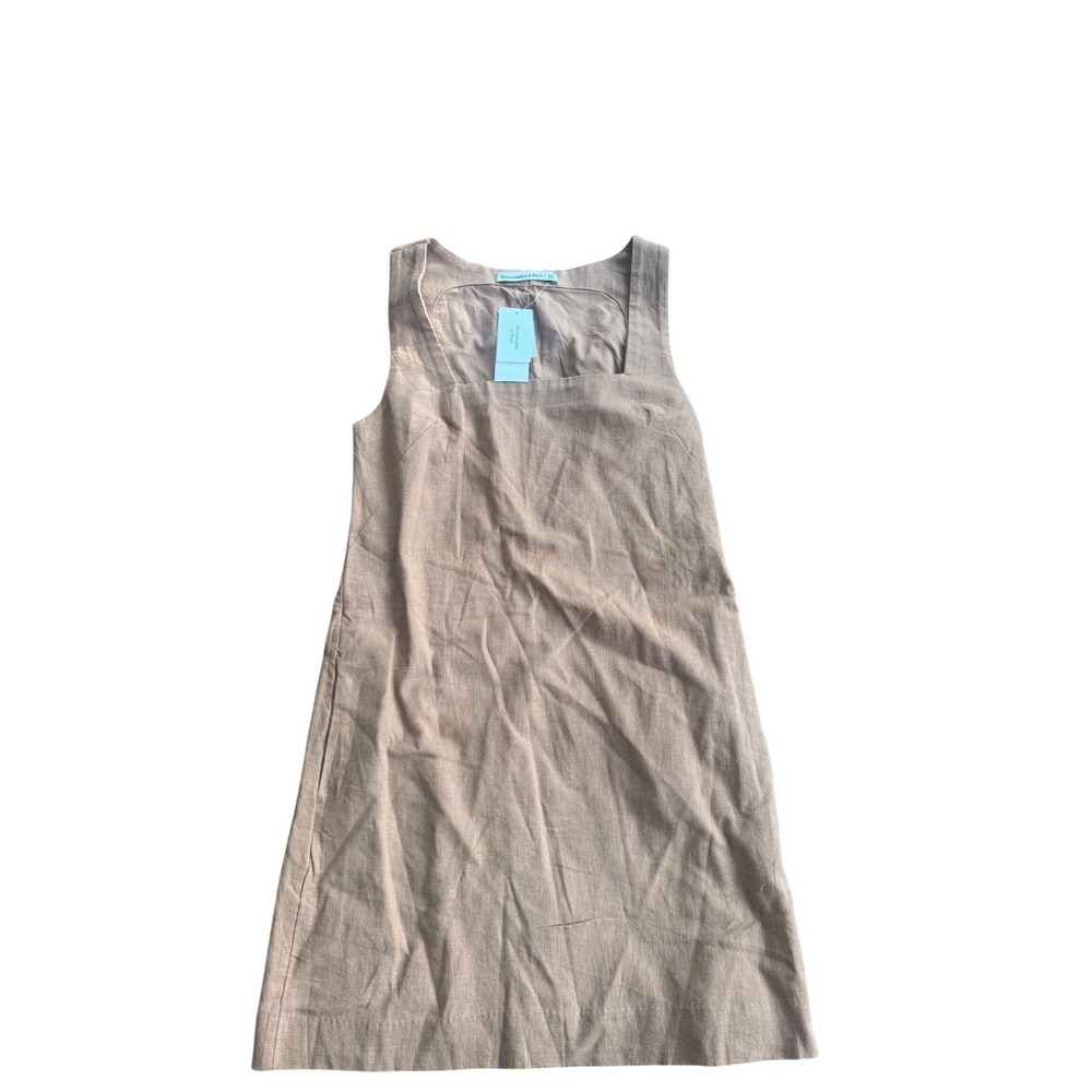Abercrombie Linen Blend Mini Dress Clean Girl‎ Coastal Aesthetic XXS NWT
